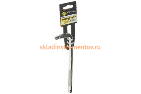 Вороток 3/8DR Г-образный 200мм ЭВРИКА ER-53820