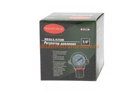 Регулятор давления воздуха с индикатором (1/4Fx1/4M; 0-12 bar) ROCKFORCE RF-2381