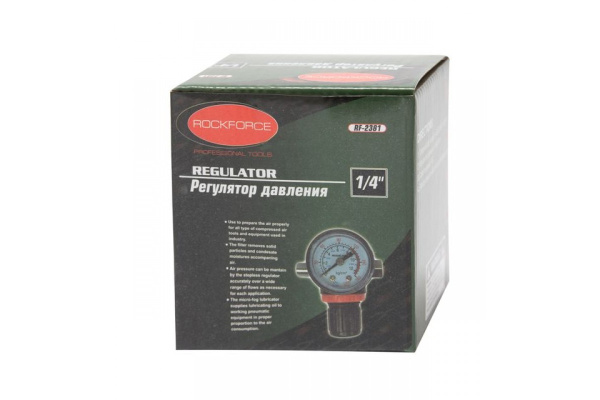 Регулятор давления воздуха с индикатором (1/4Fx1/4M; 0-12 bar) ROCKFORCE RF-2381