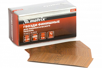 Гвозди финишные 23GA (5000 шт; 25 мм; 0.64х0.64 мм) MATRIX 57679