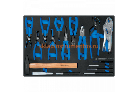 Набор съемников стопорных колец, молоток, выколотки, ложемент, 17 предметов KING TONY, 9-90217GRV02 Набор съемников стопорных колец, молоток, выколотки, ложемент, 17 предметов KING TONY, 9-90217GRV02