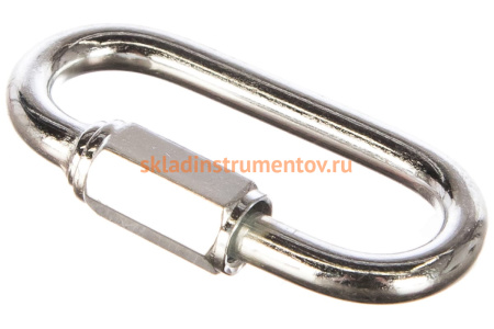 Карабин ЗУБР винтовой с муфтой, 5мм, 1 шт, оцинкованный, 304536-05