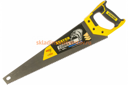 Универсальная ножовка пила Stayer "Cobra 3D" 450мм, 7TPI, 3D зуб, 1512-45_z01