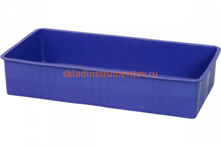 Сплошной синий ящик для хранения и переноски продуктов Тара.ру п/э 362х236х85 23075