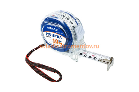 Рулетка КОБАЛЬТ Высота 10м x 25мм 247-293 Рулетка КОБАЛЬТ Высота 10м x 25мм 247-293