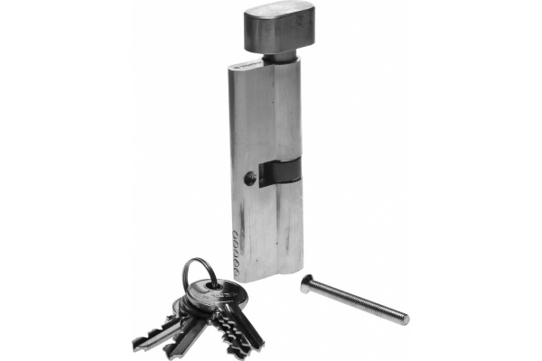 Цилиндровый механизм Зубр Мастер тип ключ-защелка цвет хром 5-PIN 90 мм 52103-90-2