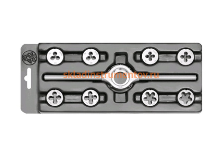 Резьбонарезной набор Bucovice Tools MINI-1, 9 предметов, плашки M3-M12, на блистере 330129